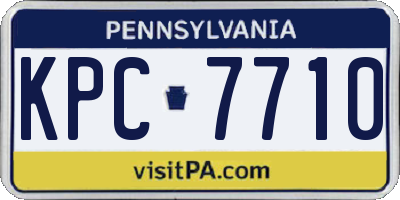 PA license plate KPC7710