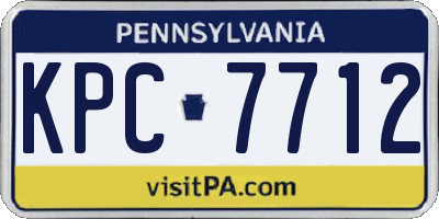 PA license plate KPC7712