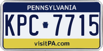 PA license plate KPC7715