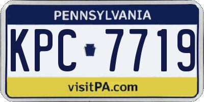 PA license plate KPC7719