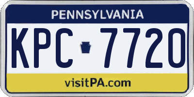 PA license plate KPC7720