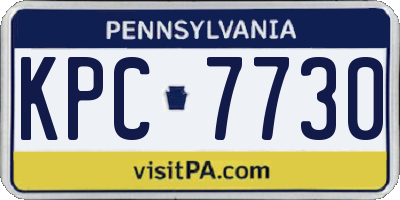 PA license plate KPC7730