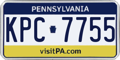 PA license plate KPC7755