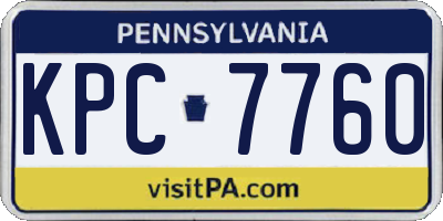 PA license plate KPC7760