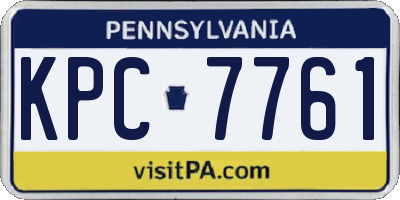 PA license plate KPC7761