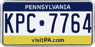 PA license plate KPC7764