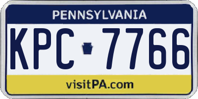 PA license plate KPC7766