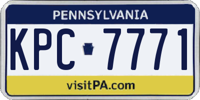 PA license plate KPC7771