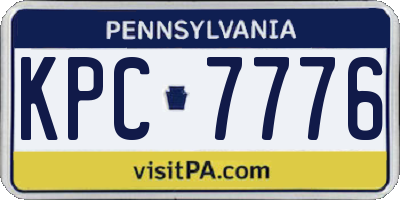 PA license plate KPC7776