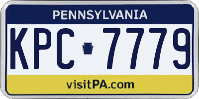 PA license plate KPC7779