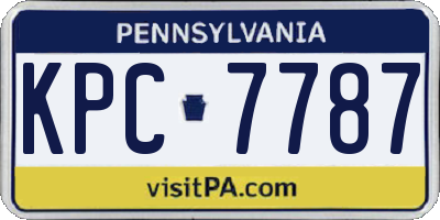 PA license plate KPC7787