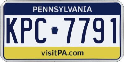 PA license plate KPC7791