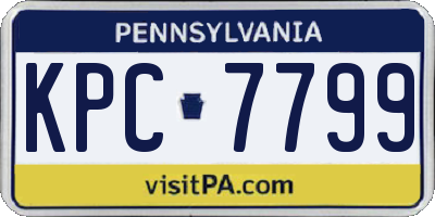 PA license plate KPC7799