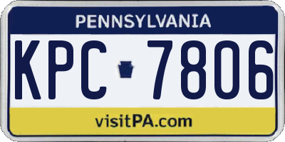 PA license plate KPC7806