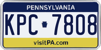 PA license plate KPC7808