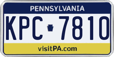 PA license plate KPC7810