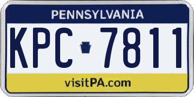 PA license plate KPC7811