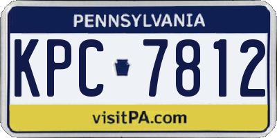 PA license plate KPC7812