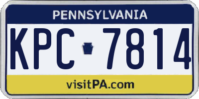 PA license plate KPC7814