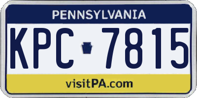 PA license plate KPC7815