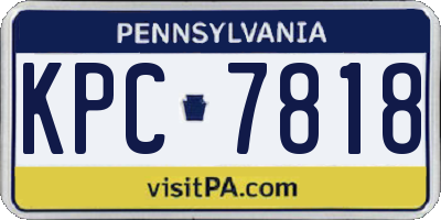PA license plate KPC7818