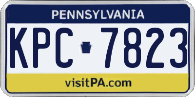 PA license plate KPC7823