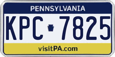 PA license plate KPC7825