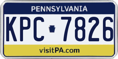 PA license plate KPC7826
