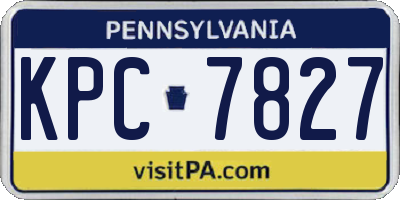 PA license plate KPC7827