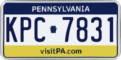 PA license plate KPC7831