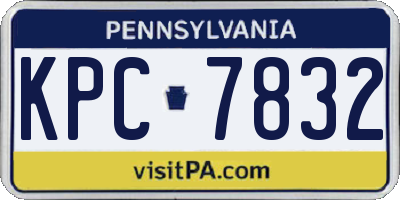PA license plate KPC7832
