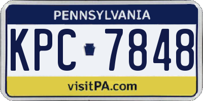 PA license plate KPC7848