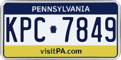 PA license plate KPC7849