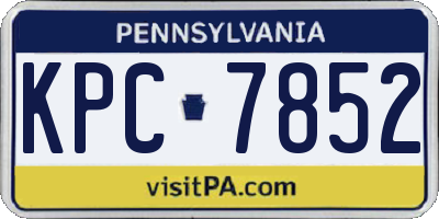 PA license plate KPC7852