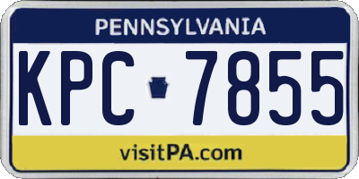 PA license plate KPC7855