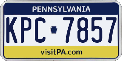 PA license plate KPC7857