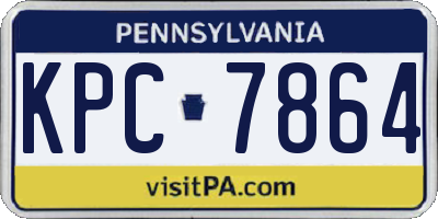 PA license plate KPC7864