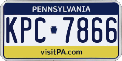 PA license plate KPC7866