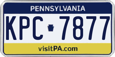 PA license plate KPC7877