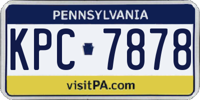 PA license plate KPC7878