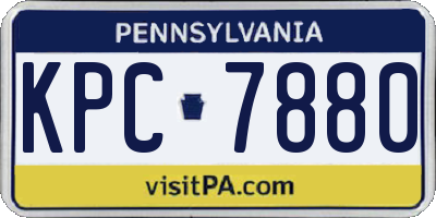PA license plate KPC7880