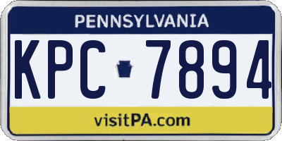 PA license plate KPC7894
