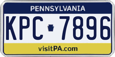 PA license plate KPC7896