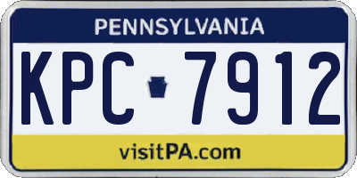 PA license plate KPC7912