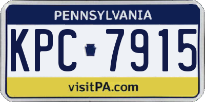 PA license plate KPC7915