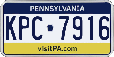 PA license plate KPC7916