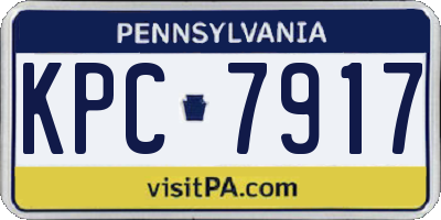 PA license plate KPC7917