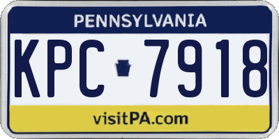 PA license plate KPC7918