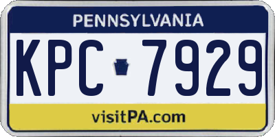 PA license plate KPC7929