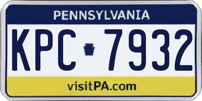 PA license plate KPC7932